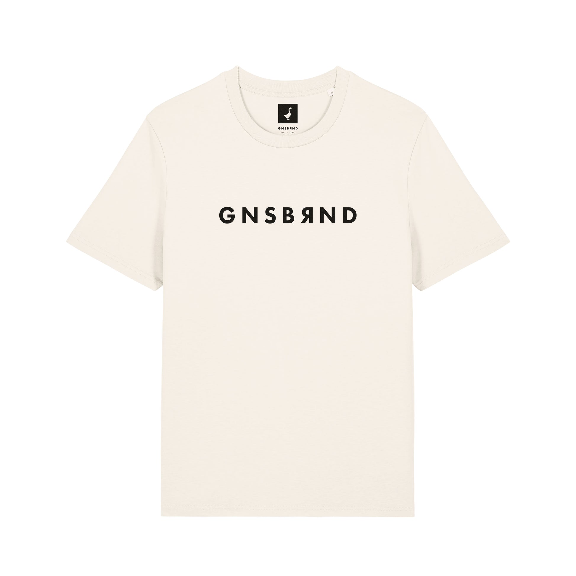 Das GNSBRND Seibotenberg Shirt ist ein Unisex-T-Shirt in schlichtem Weiß mit auffälligem schwarzem Text auf der Brust. Es ist aus weicher Bio-Baumwolle gefertigt und bietet einen hohen Tragekomfort.