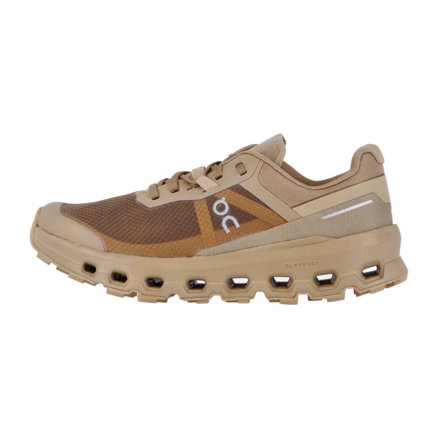 Der On CLOUDVISTA 2 Trailrunning-Schuh in Braun und Hellbraun bietet fortschrittliche CloudTec-Dämpfung für überragenden Komfort und Leistung.